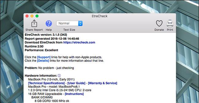 Використовуйте EtreCheck для сканування та перевірки на наявність помилок на вашому Mac