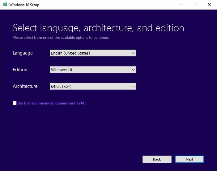 Instruksjoner for oppgradering fra Windows 10 32-bit til 64-bit