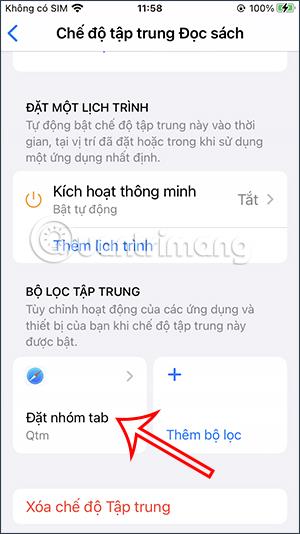 Kako postaviti Safari grupe kartica za pristup u iPhone Focus modu