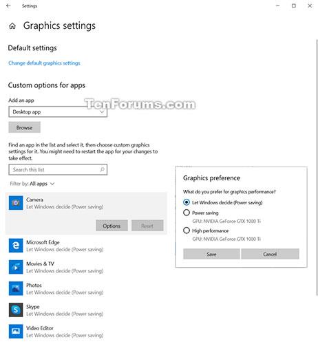 Sådan nulstiller du GPU-indstillinger for applikationer til standard i Windows 10