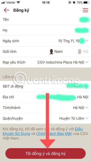 Pokyny pro registraci účtu CGV Cinemas