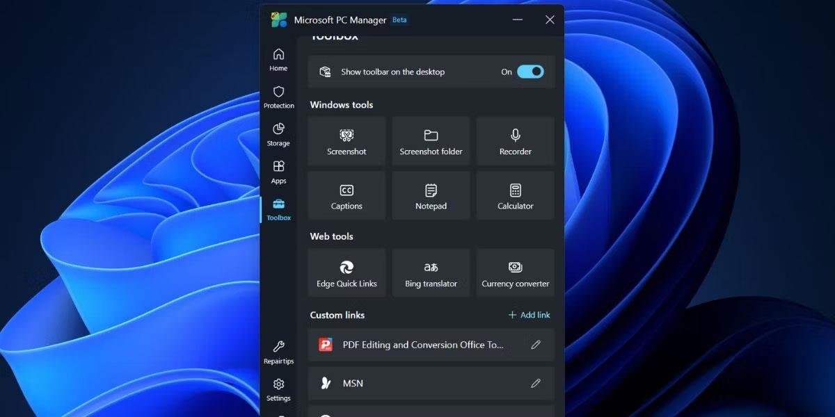 Slik bruker du Toolbox i Microsoft PC Manager på Windows 11