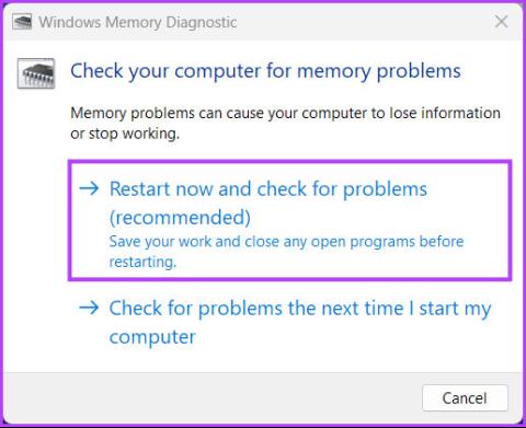 Muistin diagnostiikkatyökalun käyttäminen Windows 11:ssä