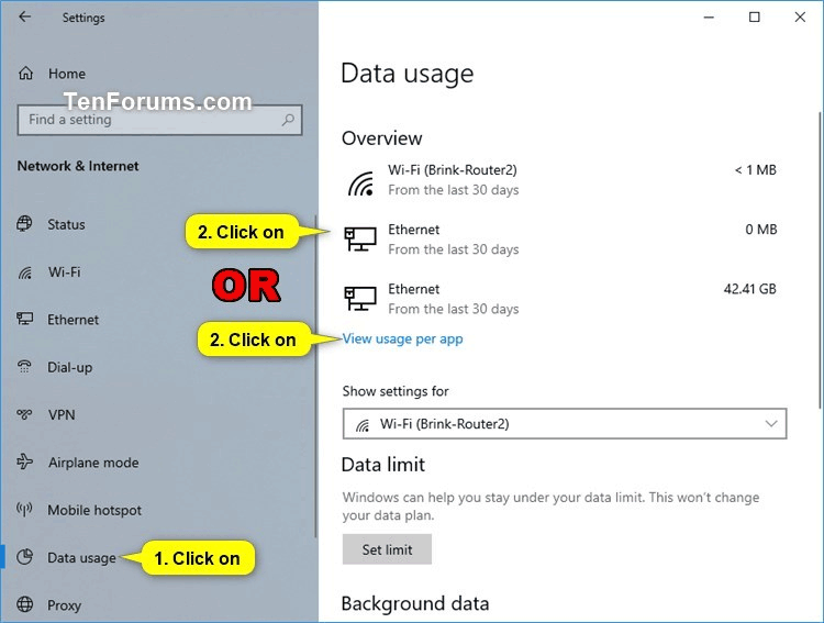 Så här återställer du nätverksdataanvändning i Windows 10