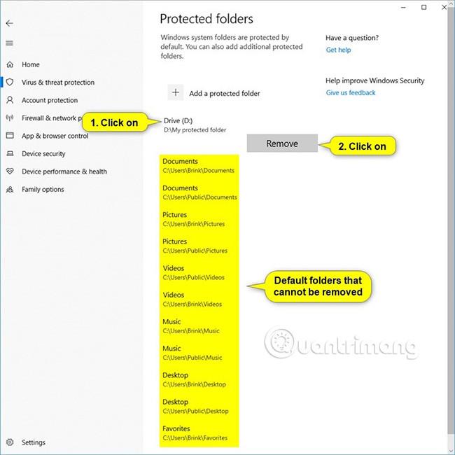 Sådan tilføjer eller fjerner du beskyttede mapper i kontrolleret mappeadgang på Windows 10