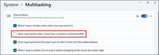 Jak vypnout Snap Layout ve Windows 11