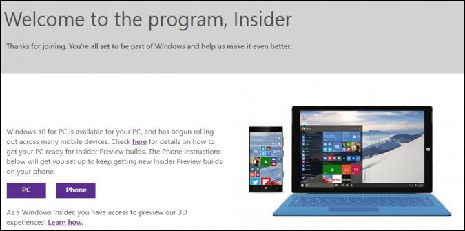 Sådan tilslutter du dig Windows Insider for at opleve de nyeste versioner af Windows 10