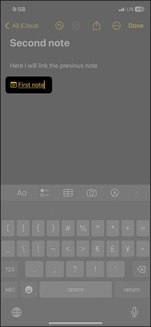 Hur man länkar samman anteckningar på iPhone
