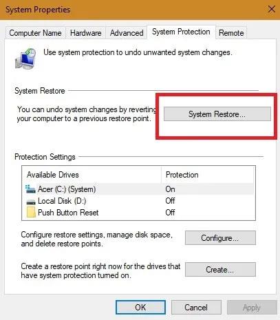 Какво прави System Restore в Windows 10?