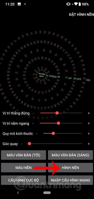 Dynaamisen kellon taustakuvan asettaminen Androidille