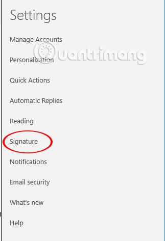 Як змінити підпис у пошті Windows 10