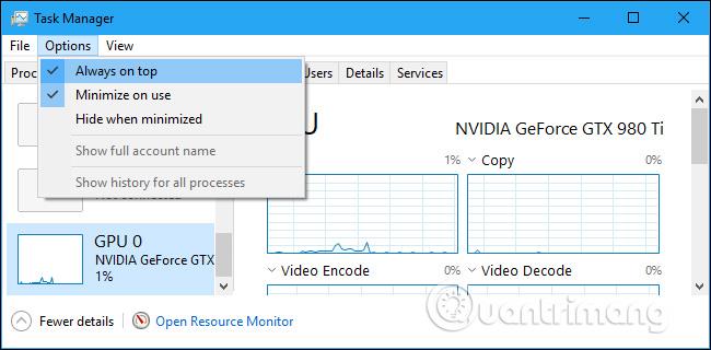 Sådan overvåger du GPU-ydeevne i Windows 10 Task Manager