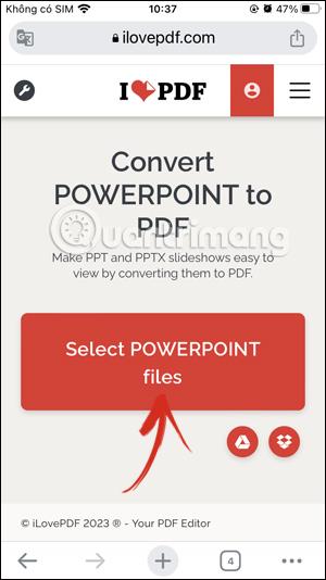 Hvordan konvertere PowerPoint til PDF på iPhone