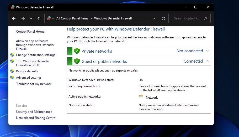 10 sätt att öppna kontrollpanelen Windows Firewall-applet i Windows 11