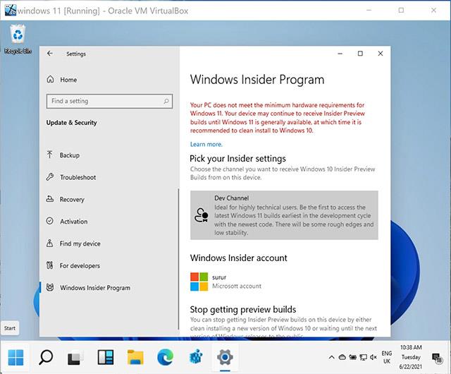 A Windows 11 Dev buildek letöltése arra az esetre, ha számítógépe nem felel meg a minimális hardverkövetelményeknek