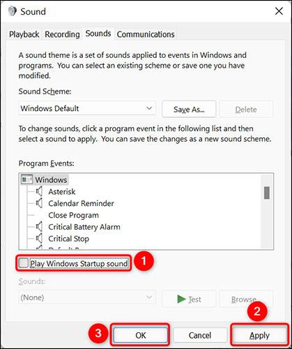 Kā izslēgt startēšanas skaņu operētājsistēmā Windows 11