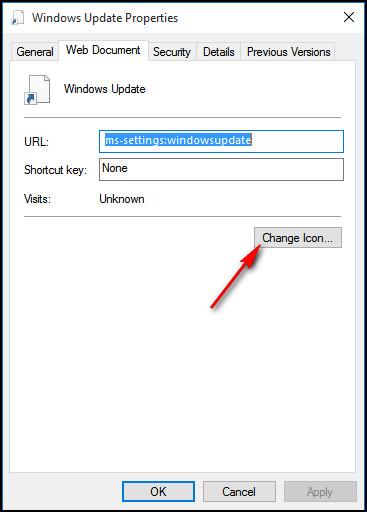 Instruksjoner for å lage Windows Update-snarvei på Windows 10