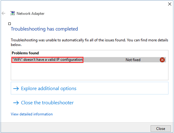 Løs raskt feilen "WiFi har ikke en gyldig IP-konfigurasjon" på Windows 10