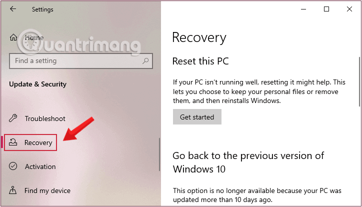 Nulstil Windows 10 til sin oprindelige tilstand