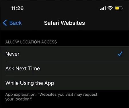 Kako spletnim mestom preprečiti dostop do kamere, mikrofona in lokacije v Safariju za iOS