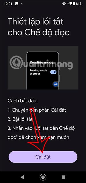 Hvernig á að nota lestrarham á Android