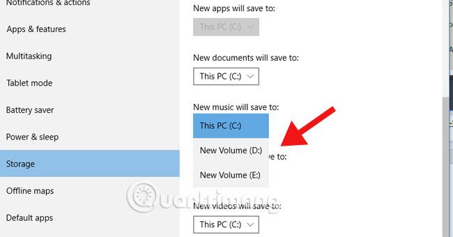 Spremenite privzeto mapo za shranjevanje podatkov v sistemu Windows 10