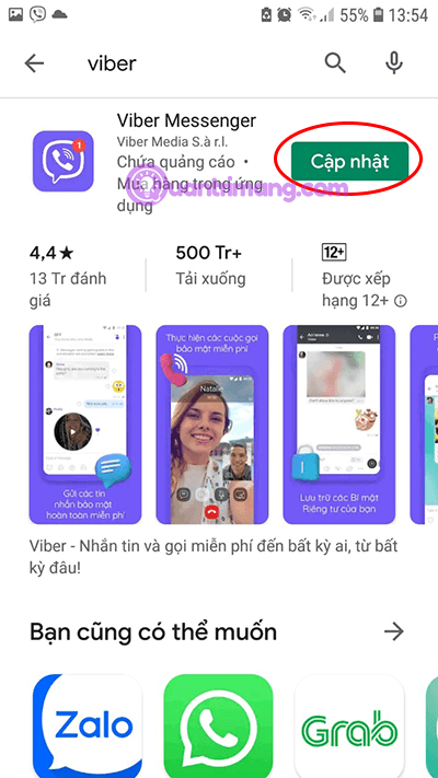 Instruktioner för uppdatering av Android-applikationer