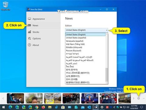 Як змінити країну отримання новин і розташування панелі новин у Windows 10