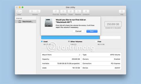 Gerðu Mac harða diska með Skyndihjálparaðgerð Disk Utility