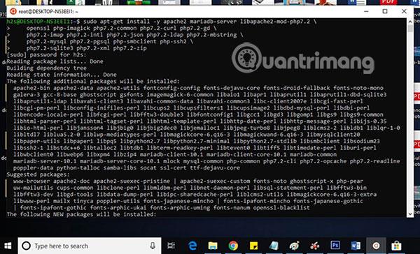 Owncloud-palvelimen asentaminen Windows 10:een (WSL)