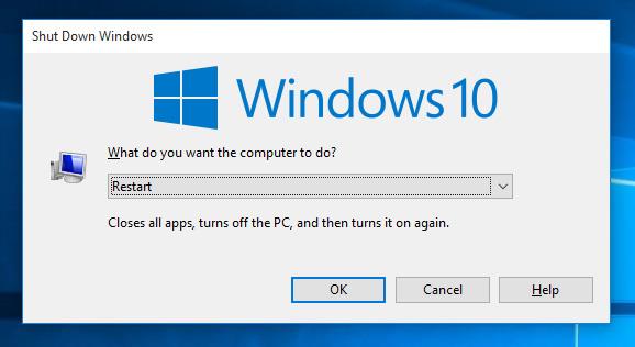 Kaip pridėti „Shutdown“ prie dešiniojo pelės mygtuko paspaudimo meniu „Windows 10“.