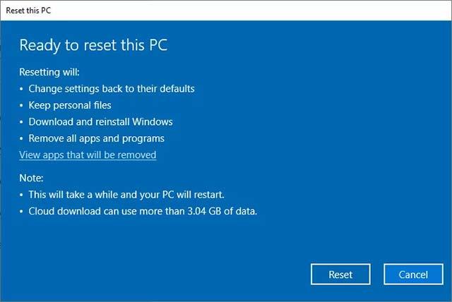 Sådan bruger du Windows 10 fabriksindstilling fra skyen