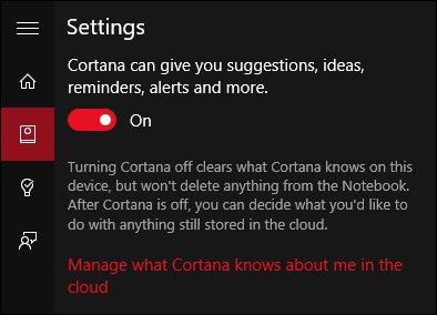 Naudokite ir konfigūruokite „Cortana“ sistemoje „Windows 10“.