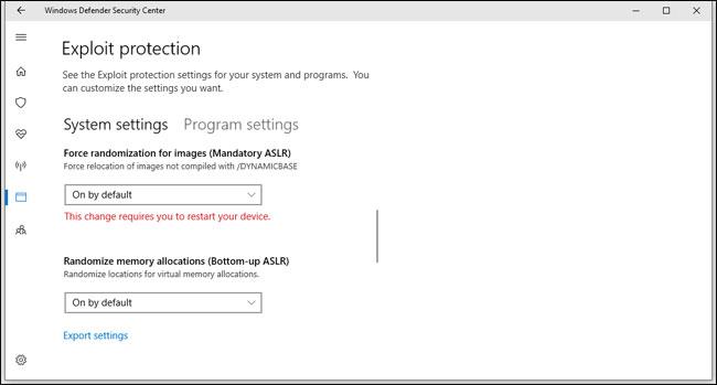 Ret fejl i Windows 10 og Windows 8, der ikke kan bruge ASLR-sikkerhedsfunktionen