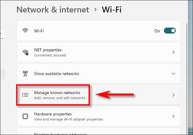 Kā aizmirst saglabātos WiFi tīklus operētājsistēmā Windows 11