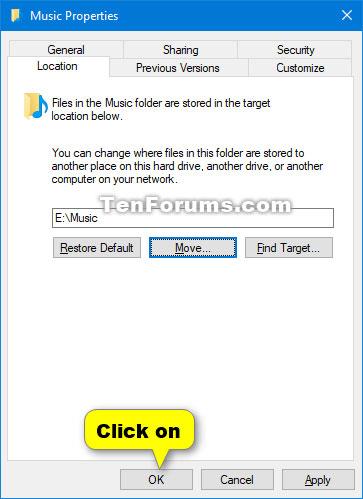 Kako premakniti lokacijo mape Music v sistemu Windows 10