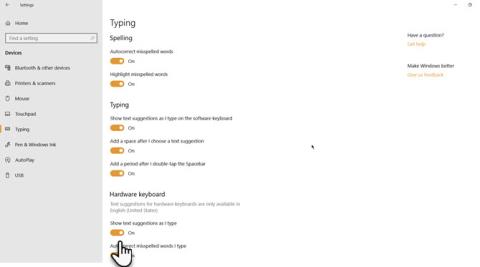 Jak povolit nebo zakázat návrhy textu v systému Windows 10