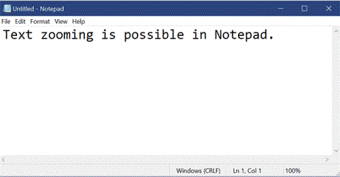 Hvernig á að breyta textaaðdráttarstigi í Notepad Windows 10