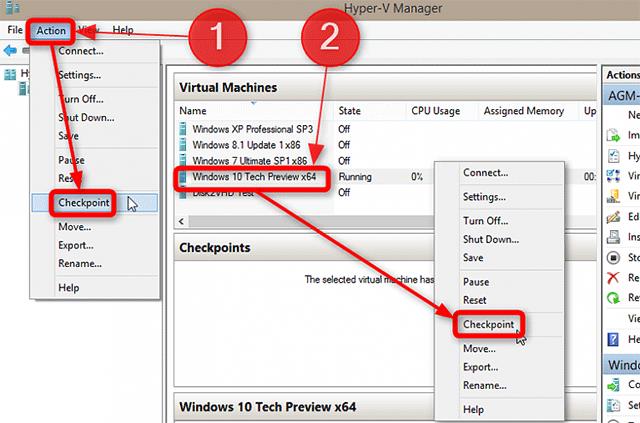 Kako stvoriti i koristiti Hyper-V kontrolne točke u sustavu Windows 10
