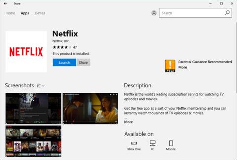 Leiðbeiningar til að hlaða niður kvikmyndum frá Netflix í Windows 10