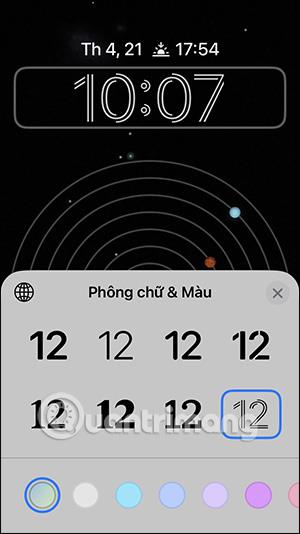 Norādījumi iPhone bloķēšanas ekrāna pulksteņa stila maiņai