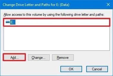 Instruktioner til montering af en harddisk i en mappe på Windows 10