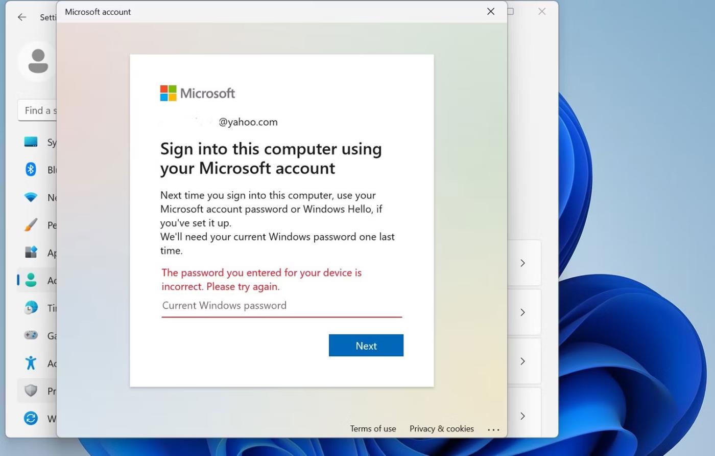 Slik fikser du feilen "Vi trenger ditt nåværende Windows-passord" på Windows 10/11