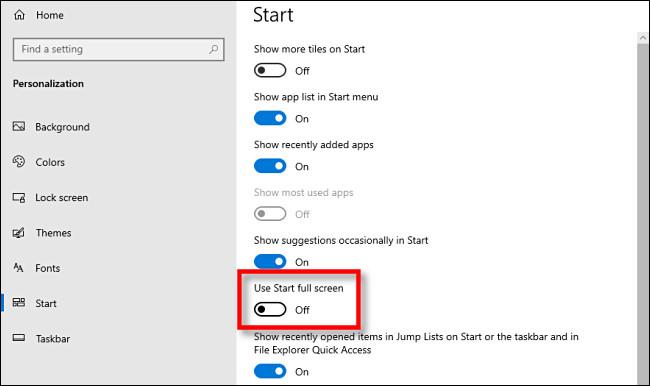 Kako omogočiti/onemogočiti celozaslonski meni Start v sistemu Windows 10