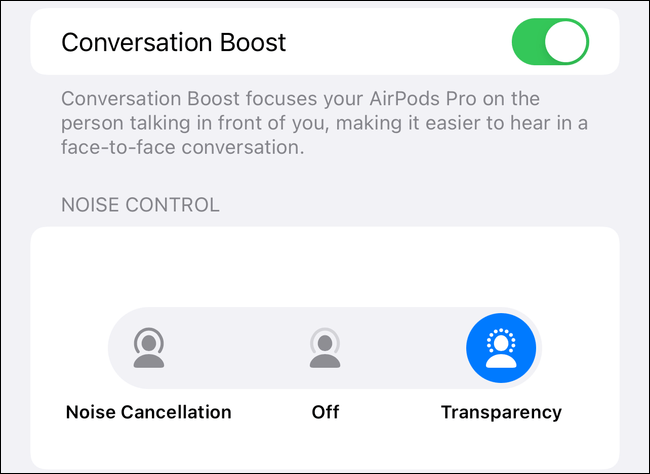 A Conversation Boost funkció bekapcsolása az AirPods Pro készüléken