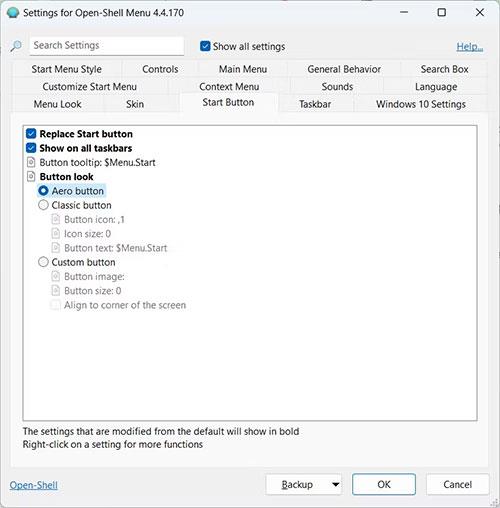 Az Open-Shell használata Windows 11 rendszerben