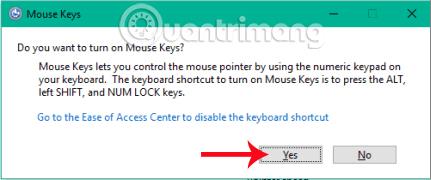 Sådan aktiveres funktionen Mouse Keys i Windows 10