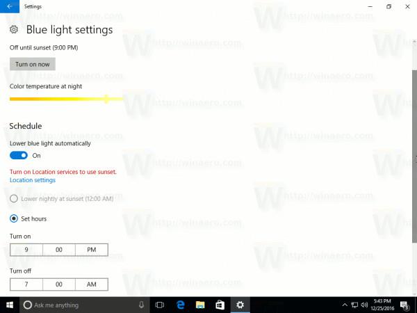 Ενεργοποιήστε τη λειτουργία Blue Light στα Windows 10