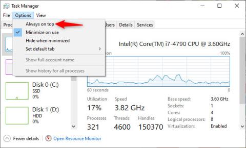 Hvordan vise Windows 10 skjult ytelsespanel