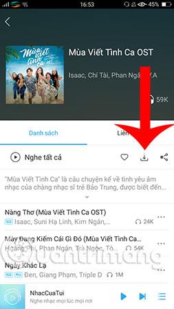 Sådan downloader du hele Nhaccuatui-afspilningslisten til din telefon